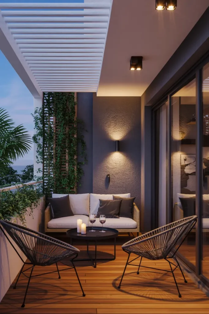 25 Dreamy Balcony Designs for Cozy Stylish Spaces 41 17. Frosty Dawn Terrace