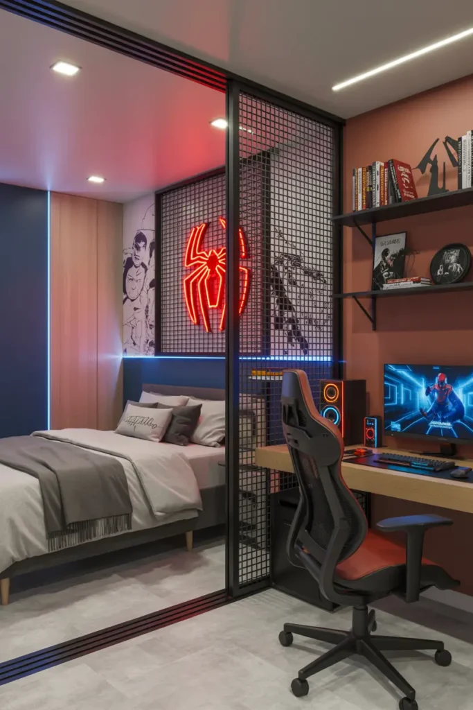 20 Modern Gaming Room Ideas for the Best Setup 41 17. Modern Gaming Bedroom Setup