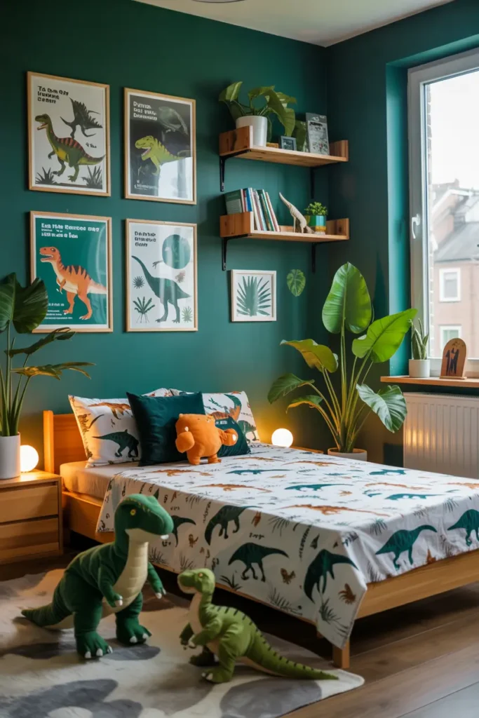 19. Dinosaur Adventure Bedroom with Plush Toys