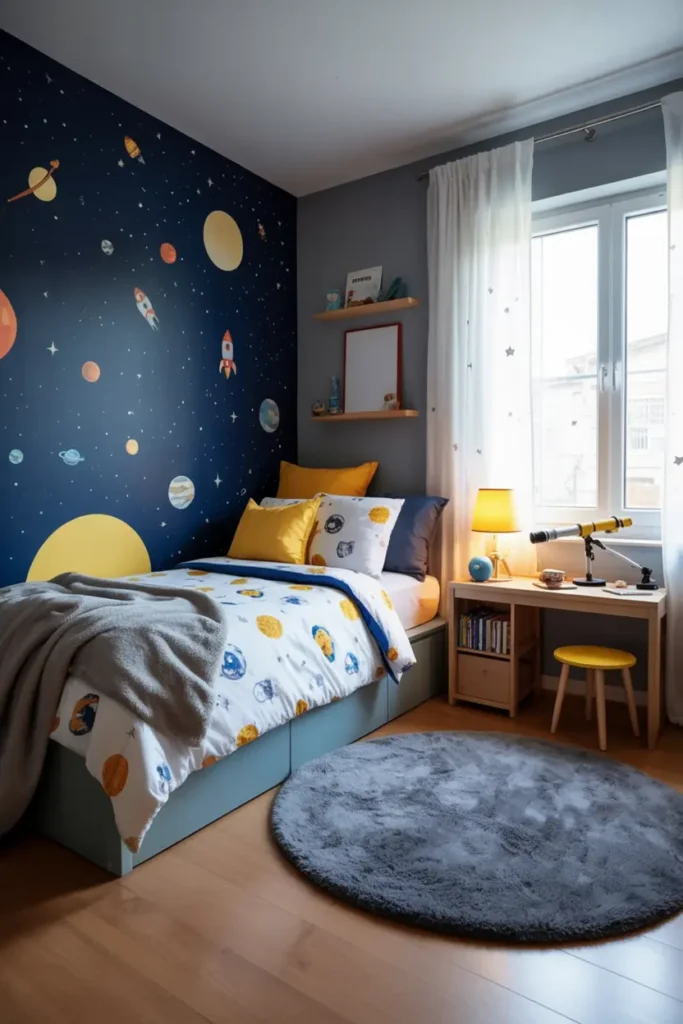 2. Space Explorer Kids Bedroom