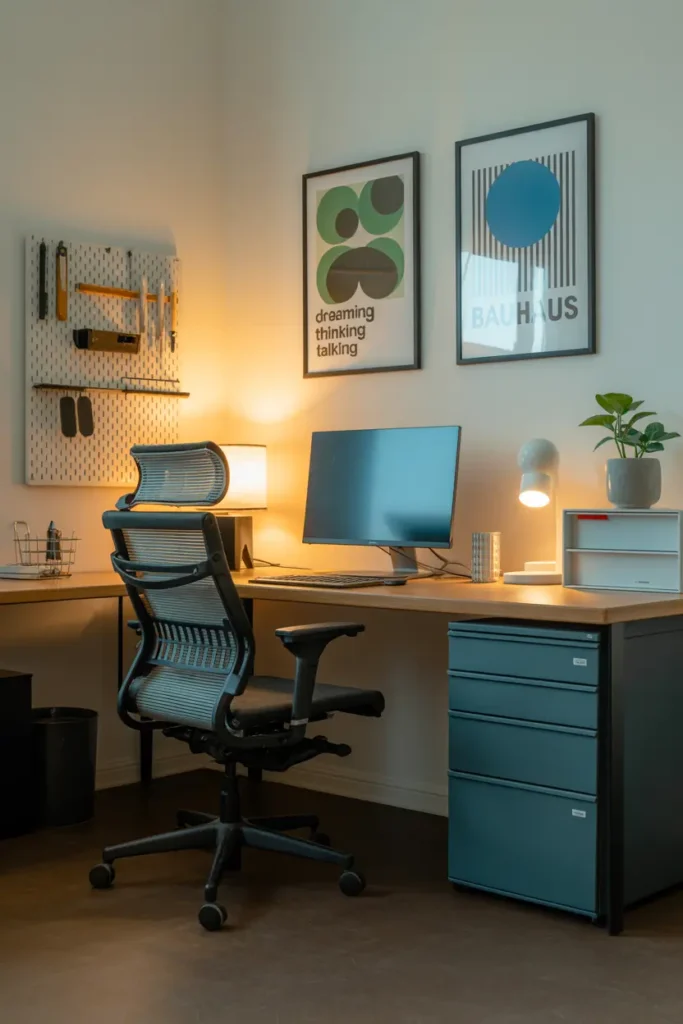 20 Modern Gaming Room Ideas for the Best Setup 3 2. Stylish Minimalist Home Office with Plants