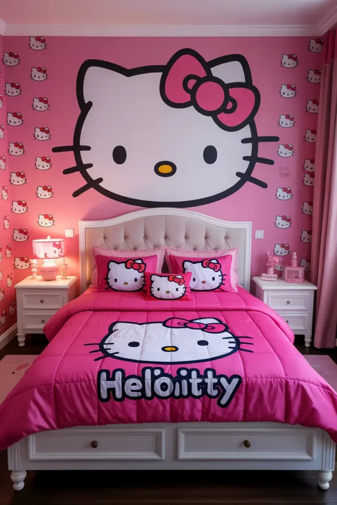 20. Hello Kitty Pink Paradise Bedroom
