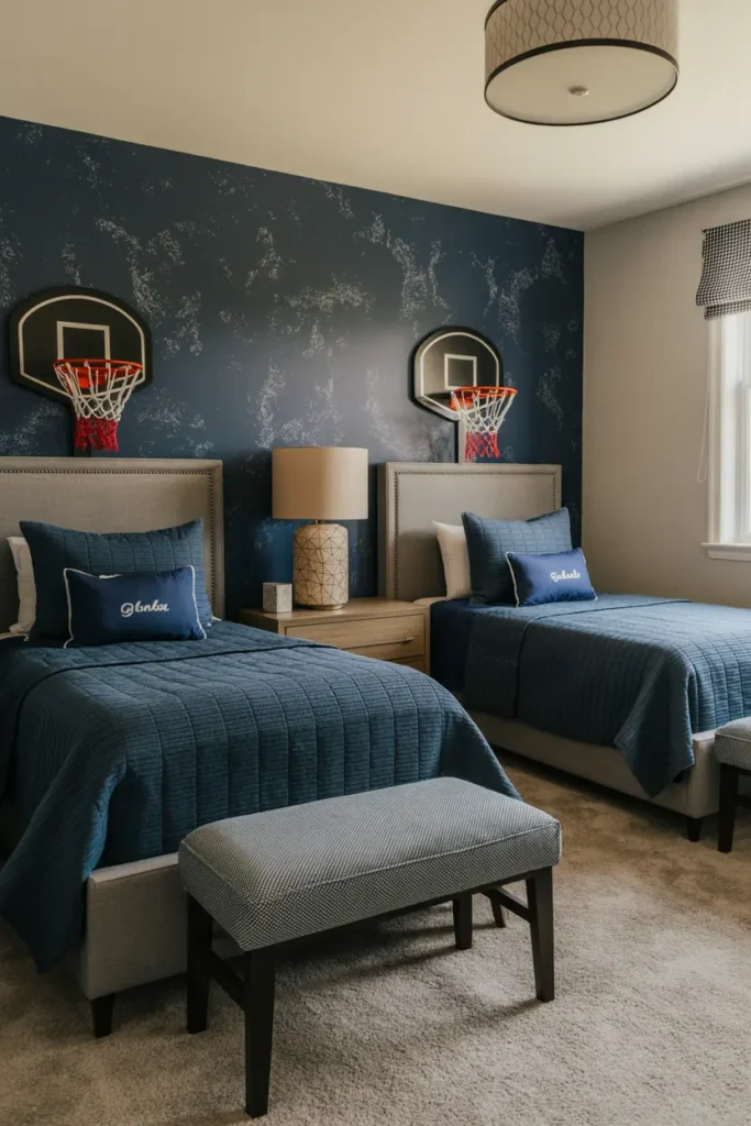 25 Magical Kids Bedroom Ideas for Fun and Cozy Spaces 57 21. Basketball Twin Bedroom