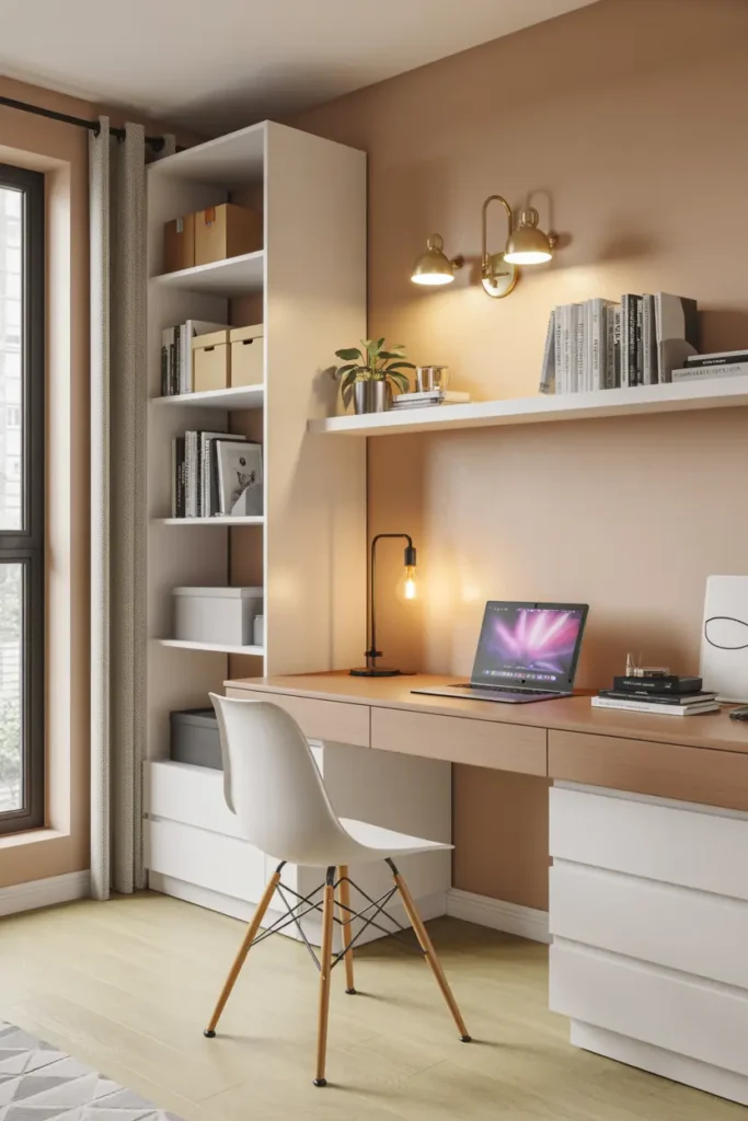 4. Cozy Beige Home Office