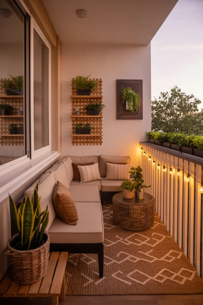 25 Dreamy Balcony Designs for Cozy Stylish Spaces 7 4. Warm Balcony Nook