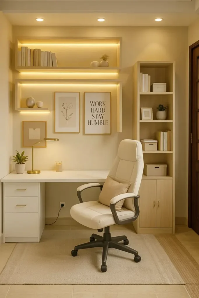 5. Illuminated Cozy Home Office