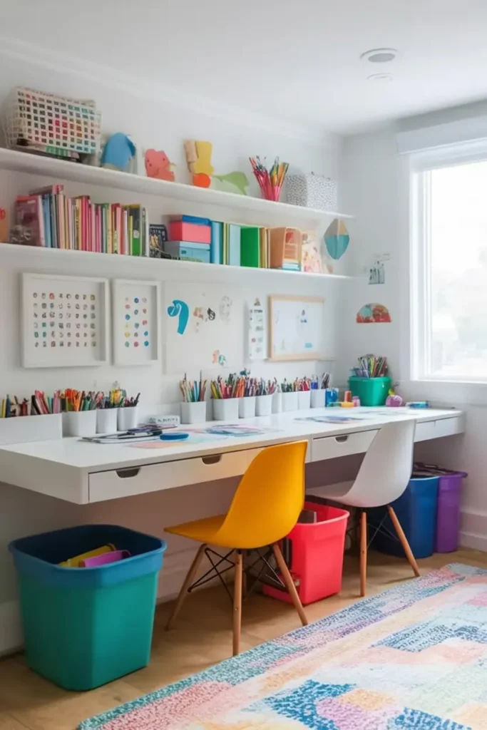 5. Kids Art Station with Shelves