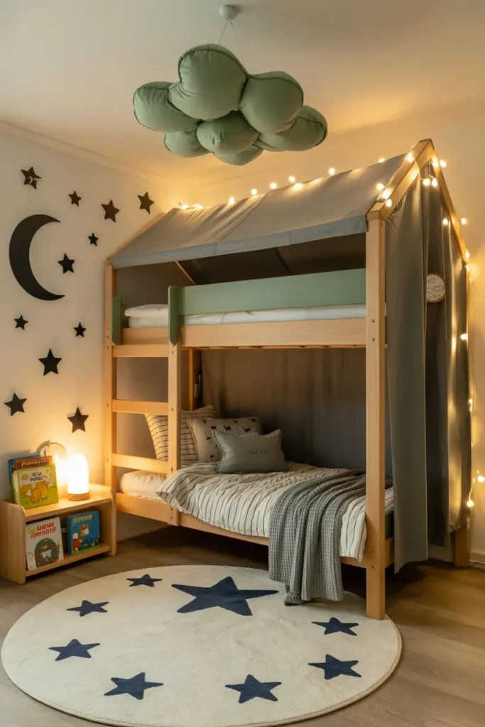 7. Tent Style Bunk Bed with Lights
