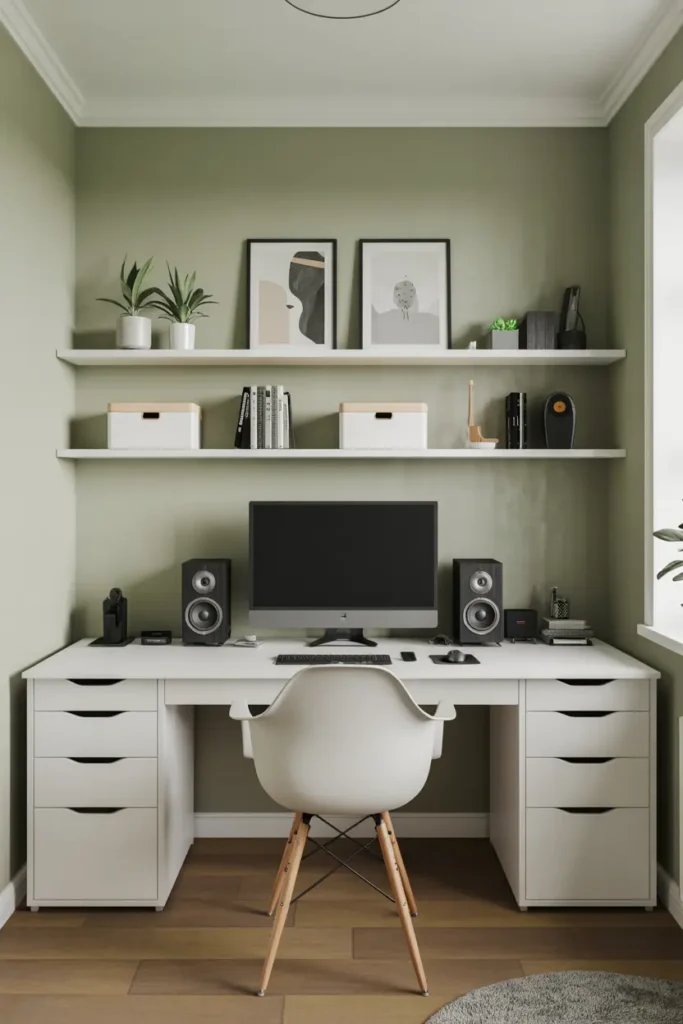 8. Sage Green Modern Workspace