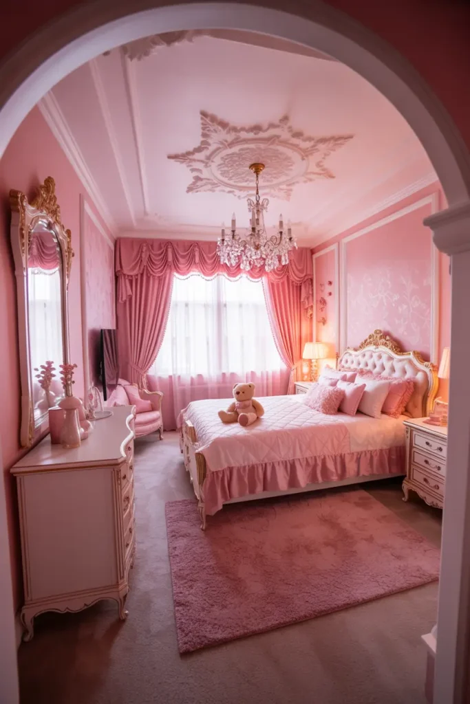 9. Luxurious Pink Princess Bedroom
