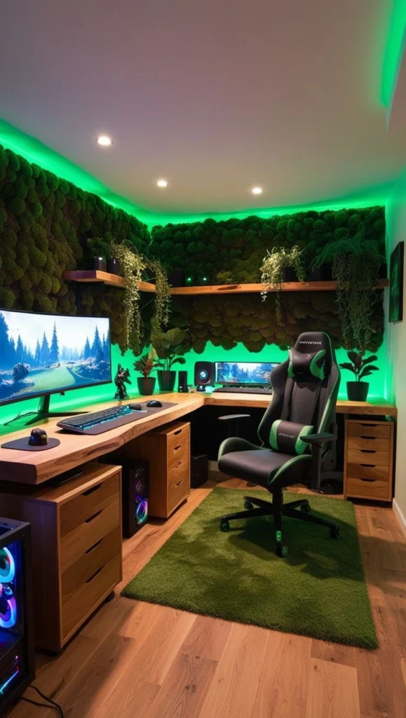 Serene Green Setup with Plants and View