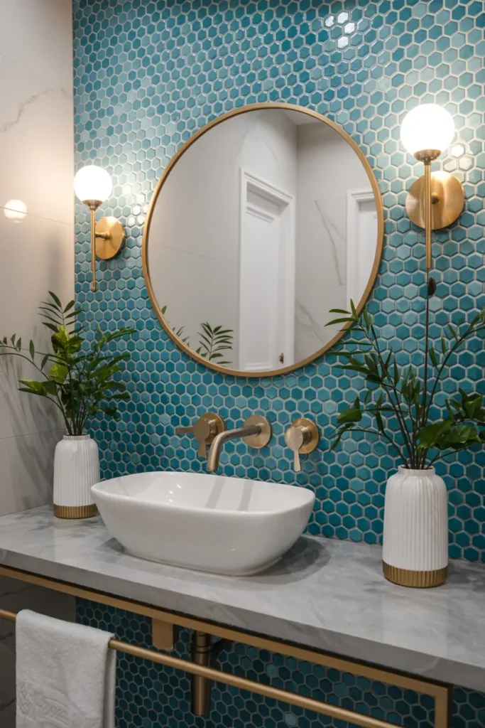 1. Modern Minimalist Marble Wet Room