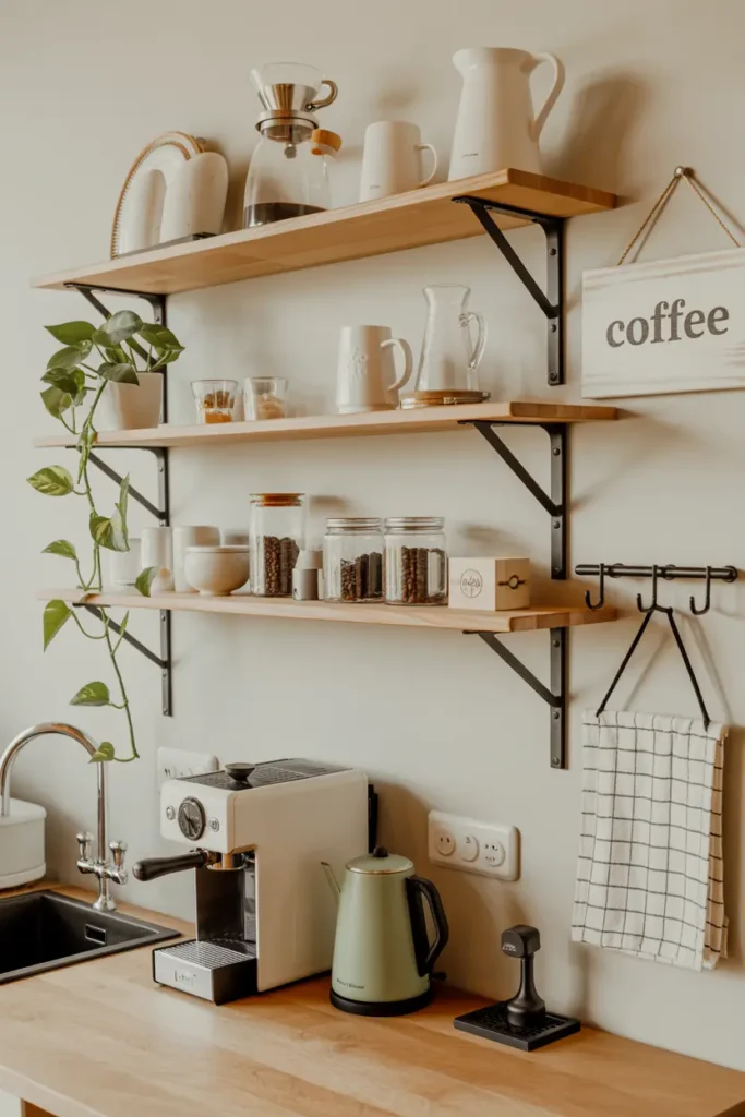 10. Minimal Coffee Corner Setup