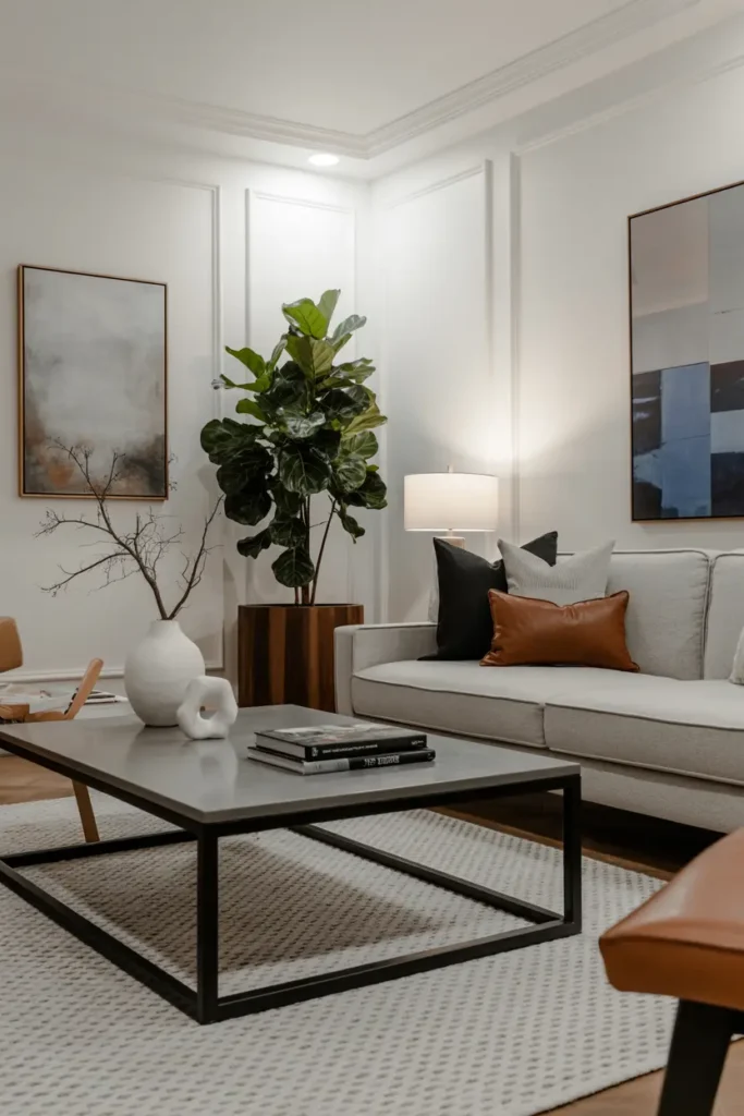 10. Modern Neutral Plant Lounge