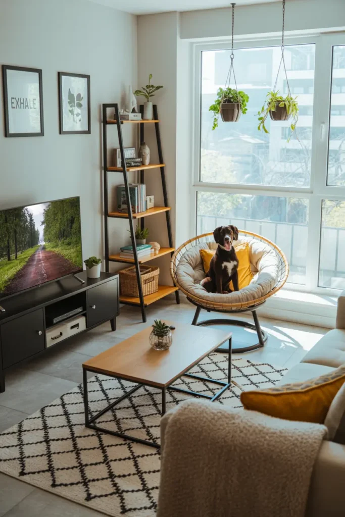 20 Cozy Modern Living Inspirations with Easy Living Room Ideas 31 12. Cozy Dog Friendly Lounge