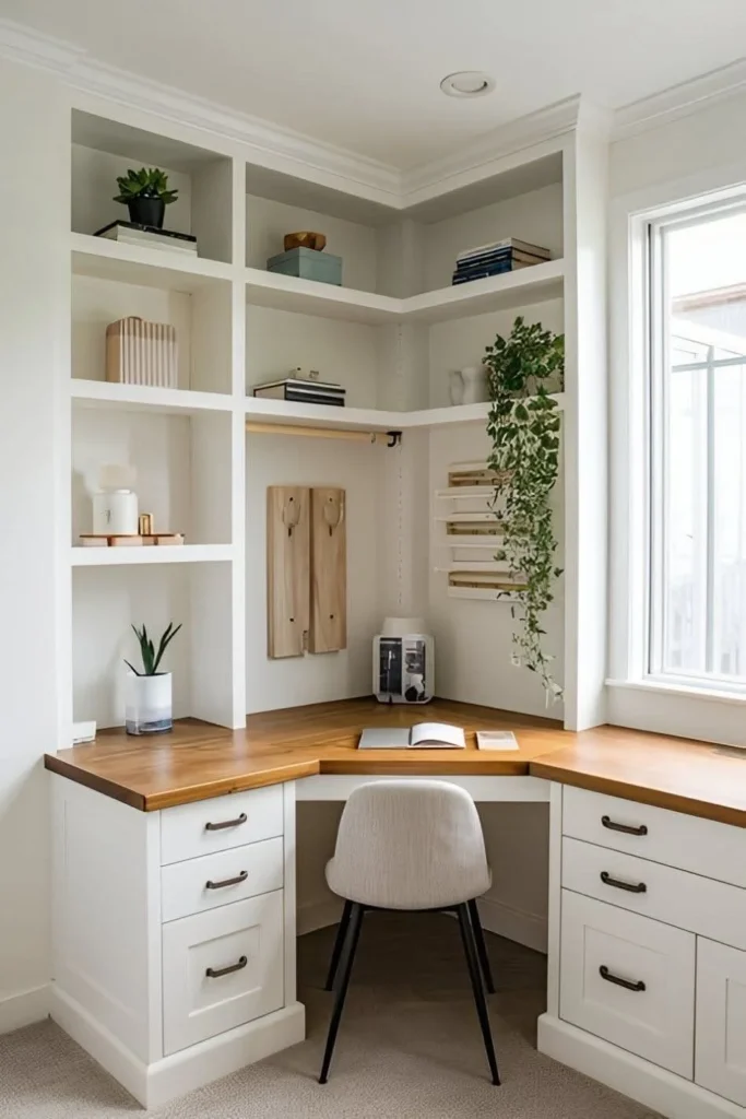 Bright Minimalist Home Office with Window View