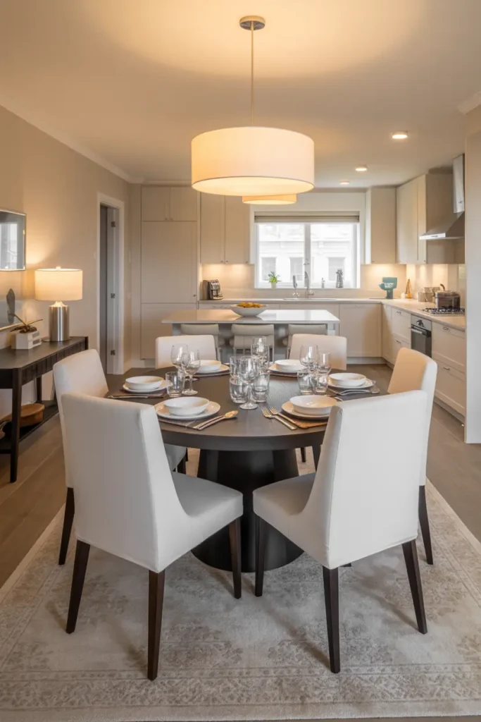 13. Elegant Round Dining Table Setup