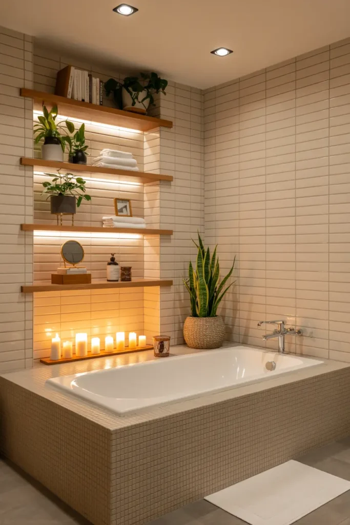 20 Stunning Bathroom Designs for Modern Home Style 33 13. cozy candlelit bathtub
