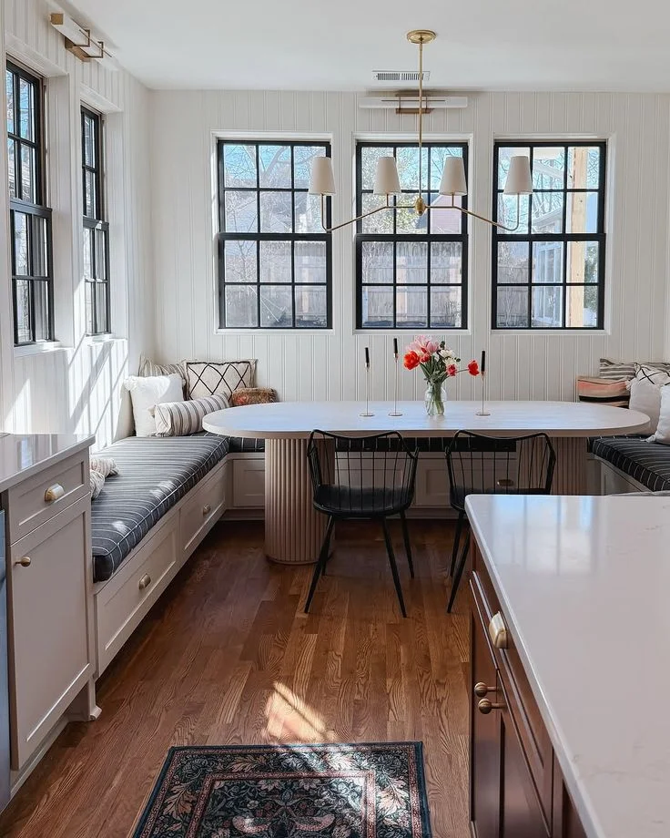 Cozy Bright Breakfast Nook with Modern Touches