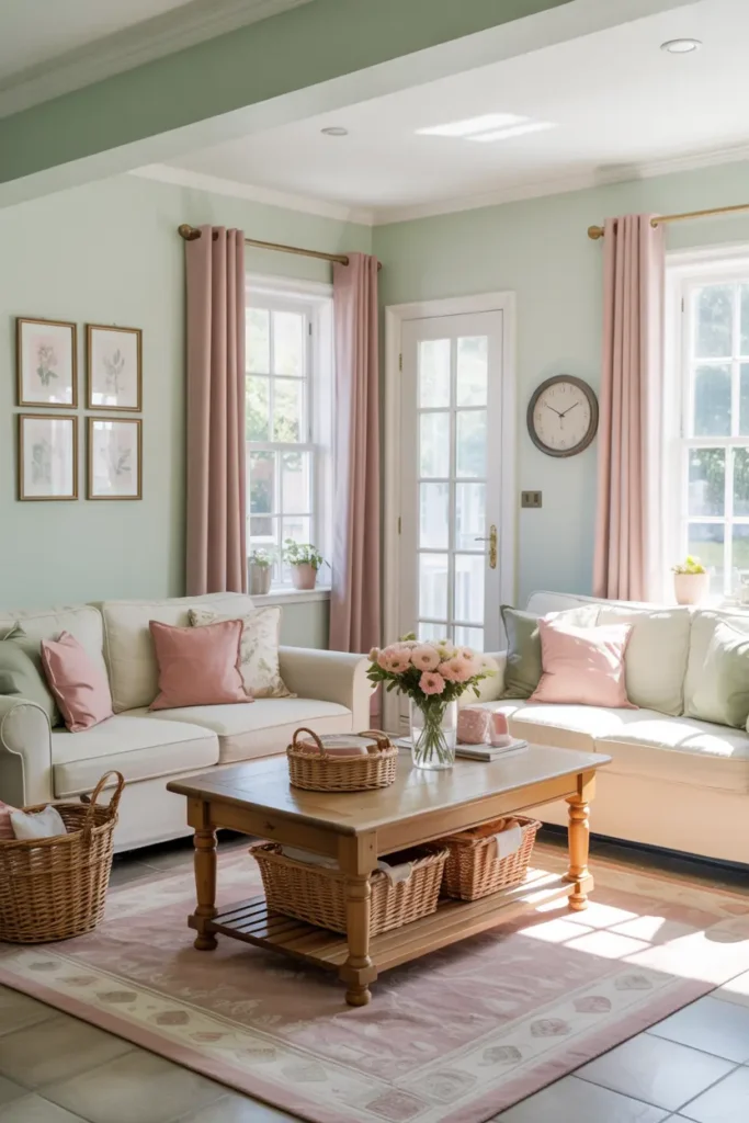 20 Stylish Living Room Ideas for Cozy & Modern Homes 37 15. Pastel Country Living Room