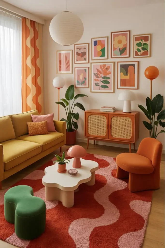 15. Retro Orange Living Nook