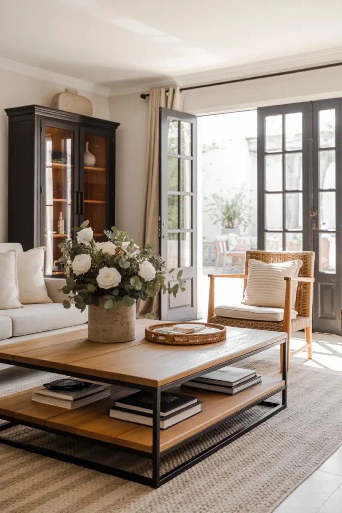 15. Rustic Wooden Coffee Table Lounge