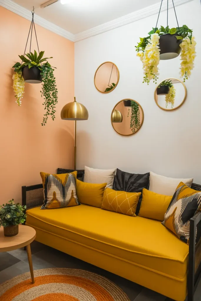 15. Sunny Yellow Mirror Nook