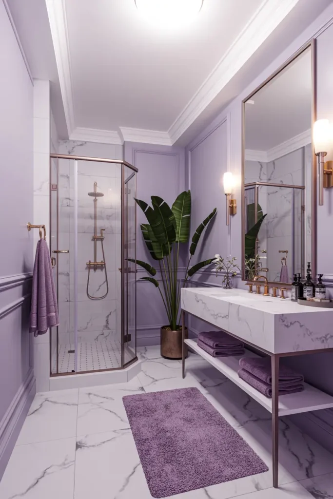 20 Stunning Bathroom Designs for Modern Home Style 37 15. lavender marble bathroom
