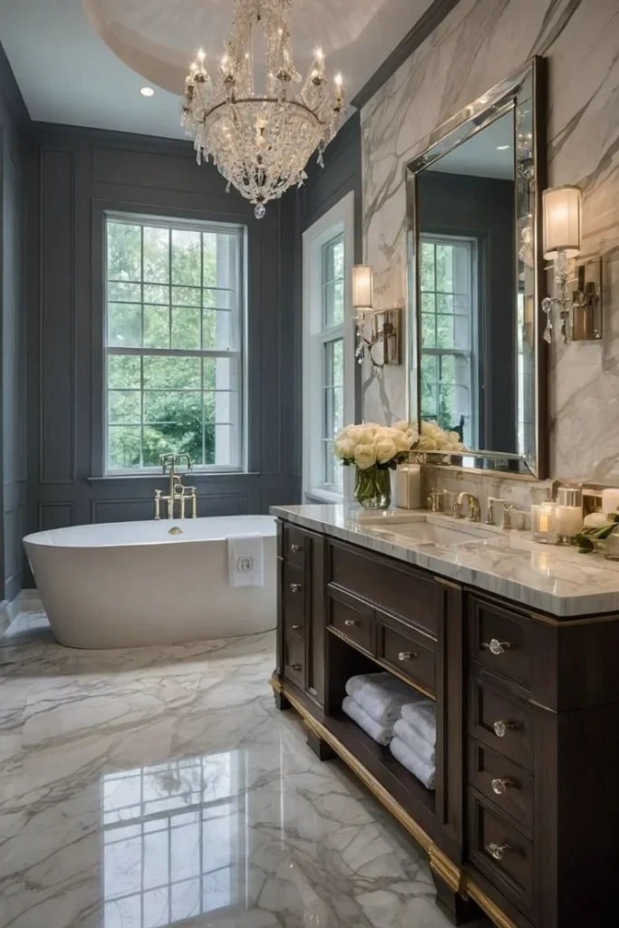 Opulent Marble Chandelier Spa Palace