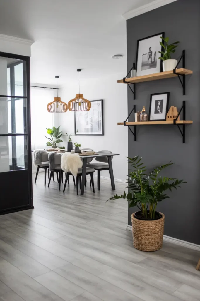 20 Cozy Modern Living Inspirations with Easy Living Room Ideas 39 16. Modern Grey Dining Area