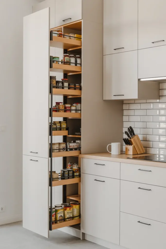16. Tall Pull Out Pantry Storage