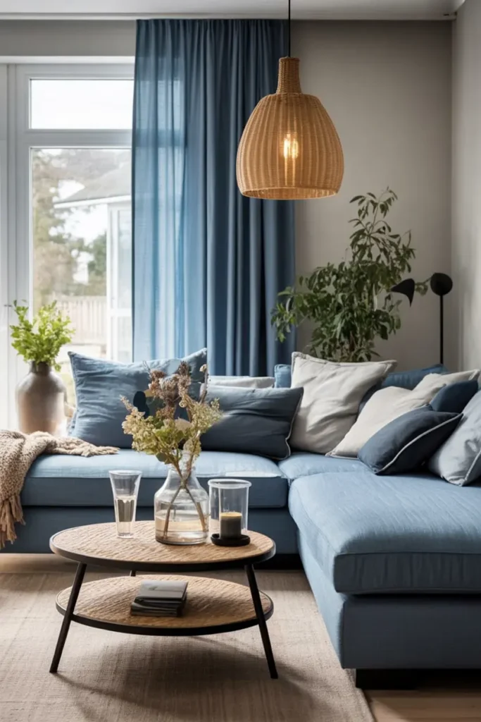 17. Cozy Blue Corner Sofa