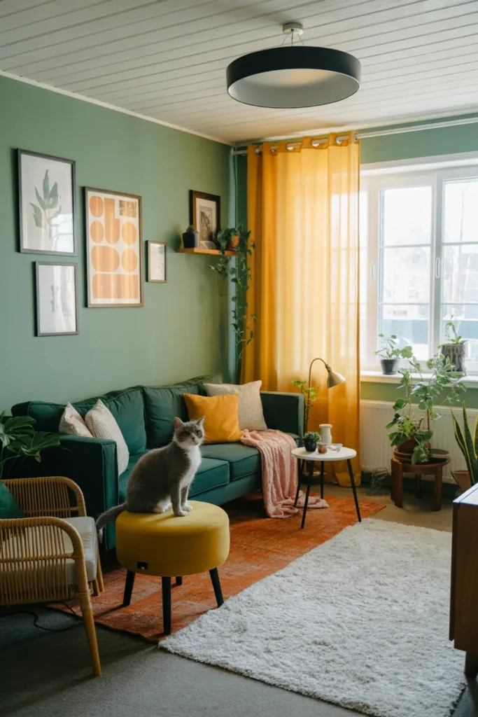19. Emerald Green Cat Friendly Lounge