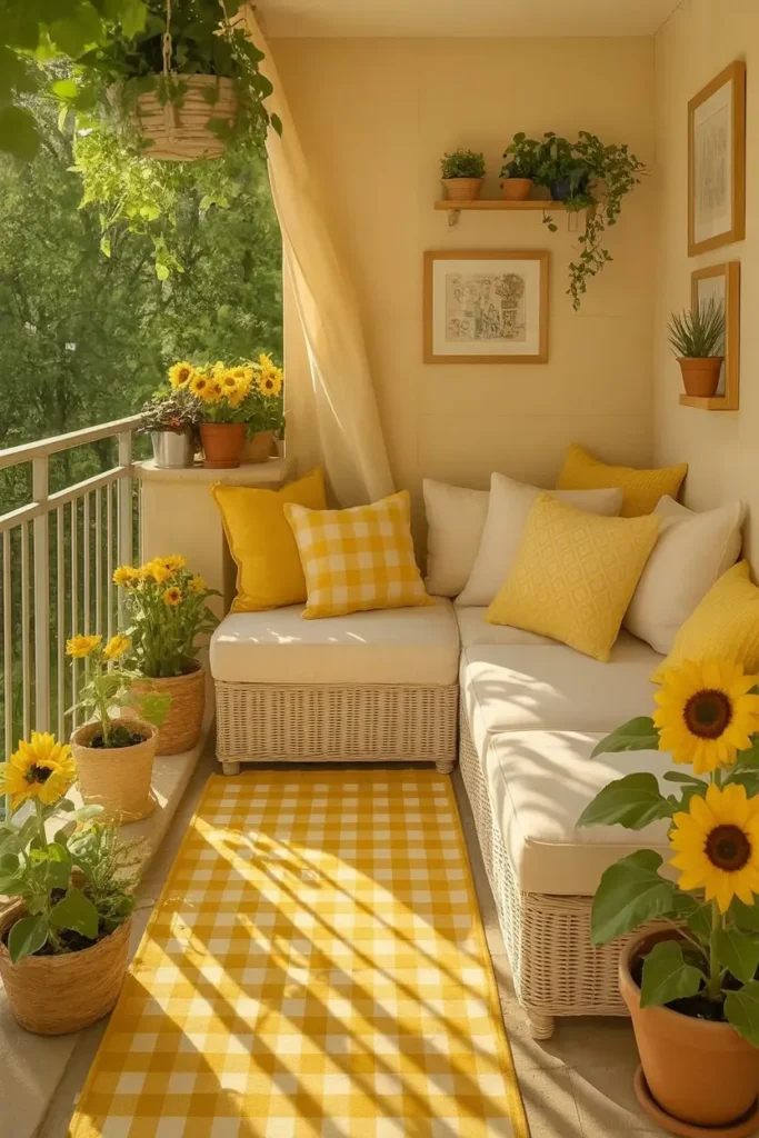 19. Sunny Yellow Balcony Nook