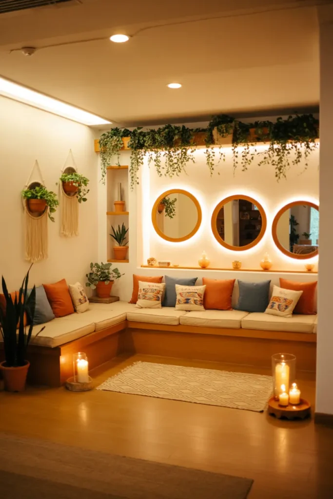 2. Boho Sunken Seating Nook