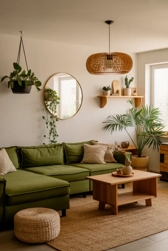 20. Lush Green Bohemian Lounge