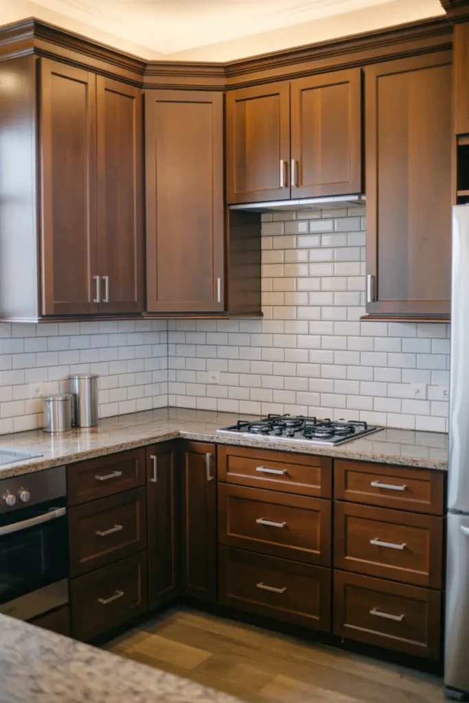 20. Rich Walnut Traditional Kitchen