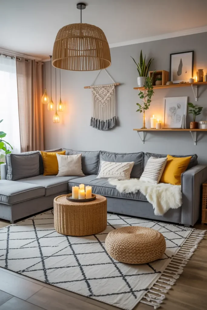 3. Boho Chic Living Room