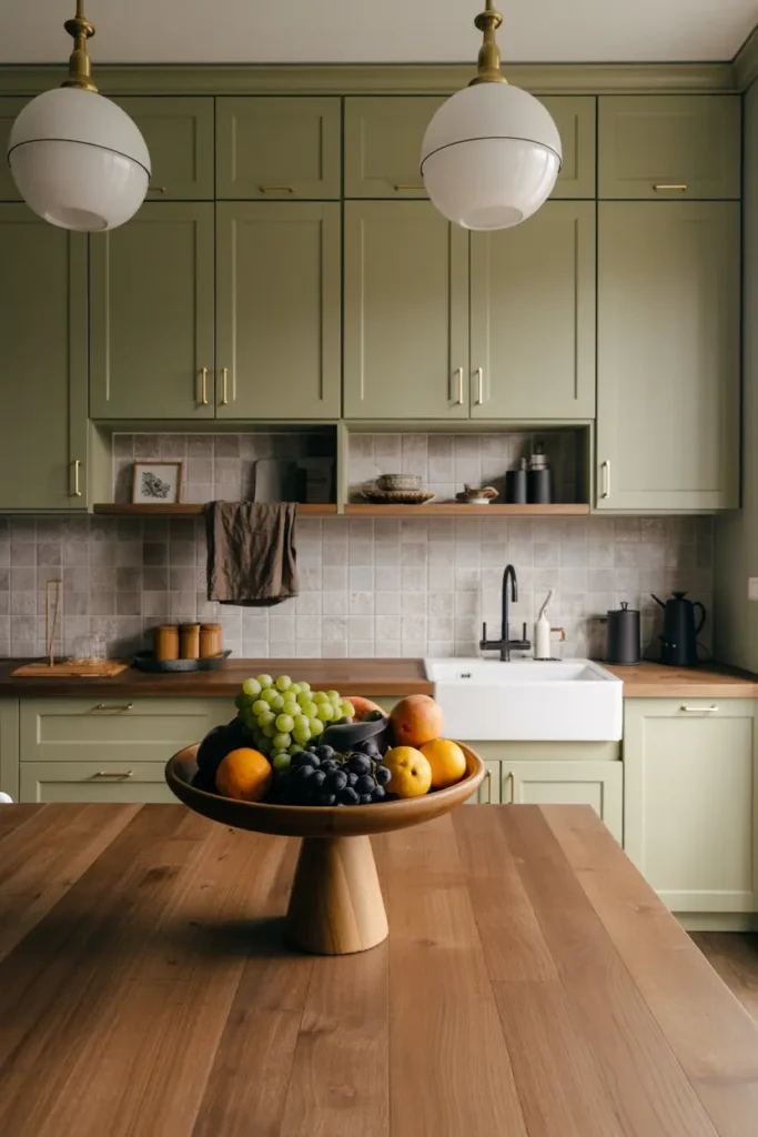 3. Sage Green Kitchen Fruit Display