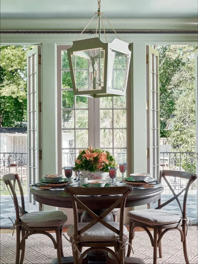 Fresh Functional Dining Nook with Botanical Charm