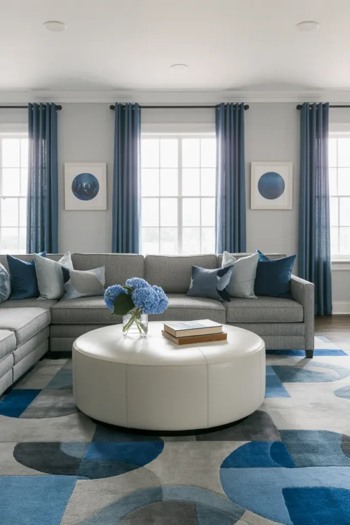4. Blue Accent Modern Lounge