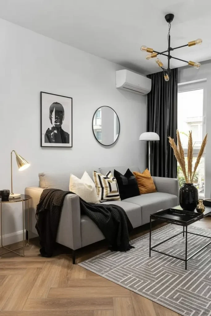 4. Modern Monochrome Living Room