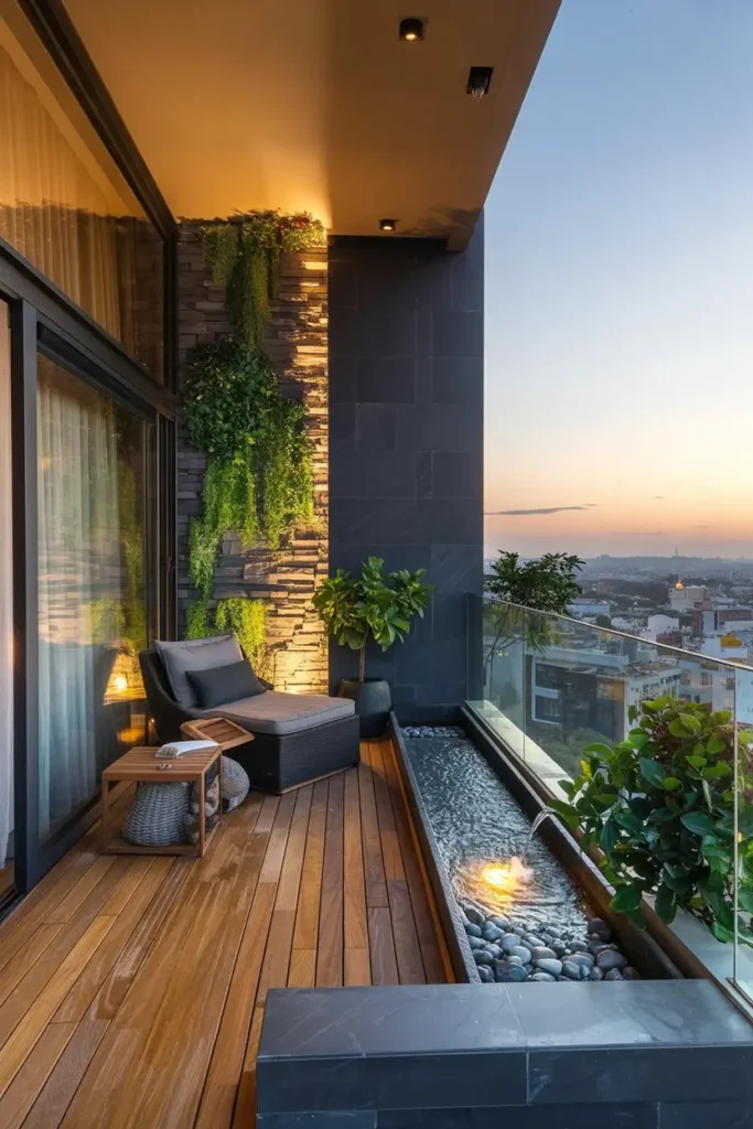 5. Sunset Skyline Terrace with Living Wall