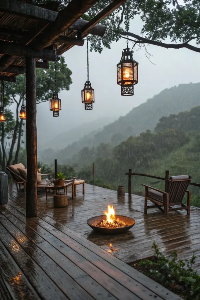 Rainy Day Wooden Retreat