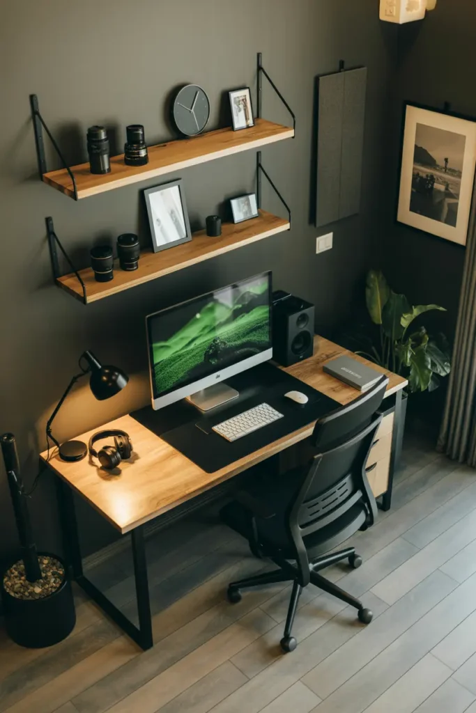 20 Budget Friendly Game Room Setup Ideas 11 6. Minimalist Photographer Home Office Desk Setup