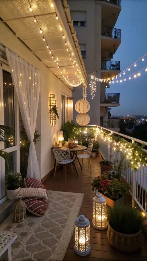 Lantern-Lit Greenery Lounge