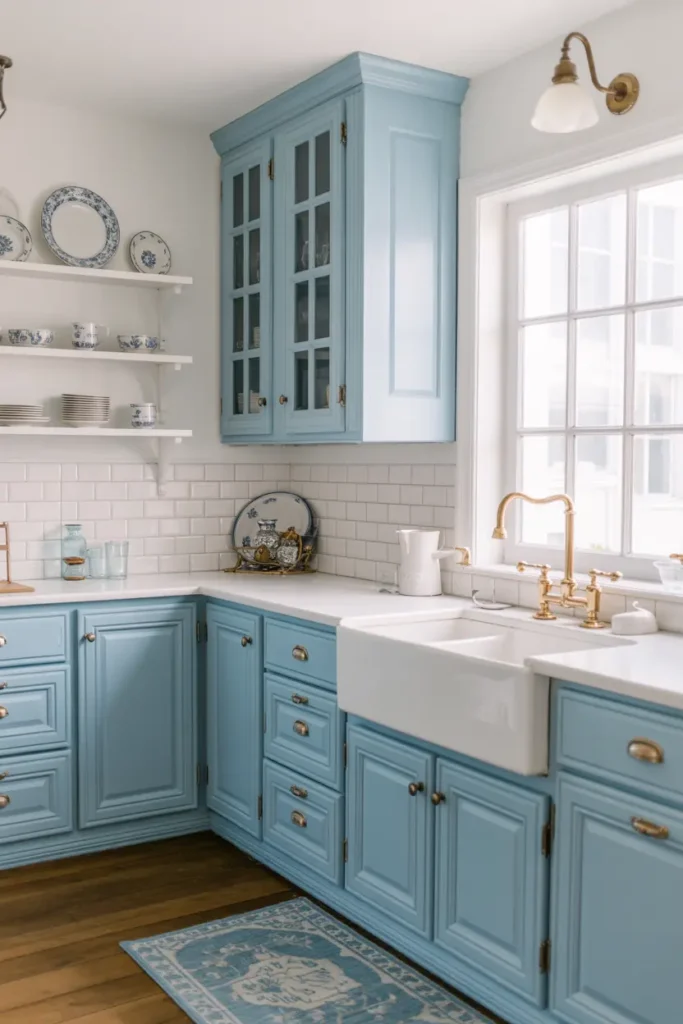 7. Sky Blue Farmhouse Sink
