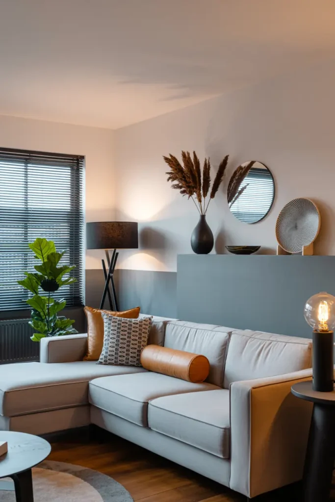 8. Modern Neutral Sofa Corner