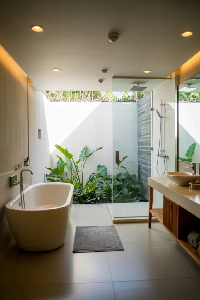 20 Dream Bathroom Designs to Refresh Your Interior 15 8. Tropical Indoor Garden Oasis