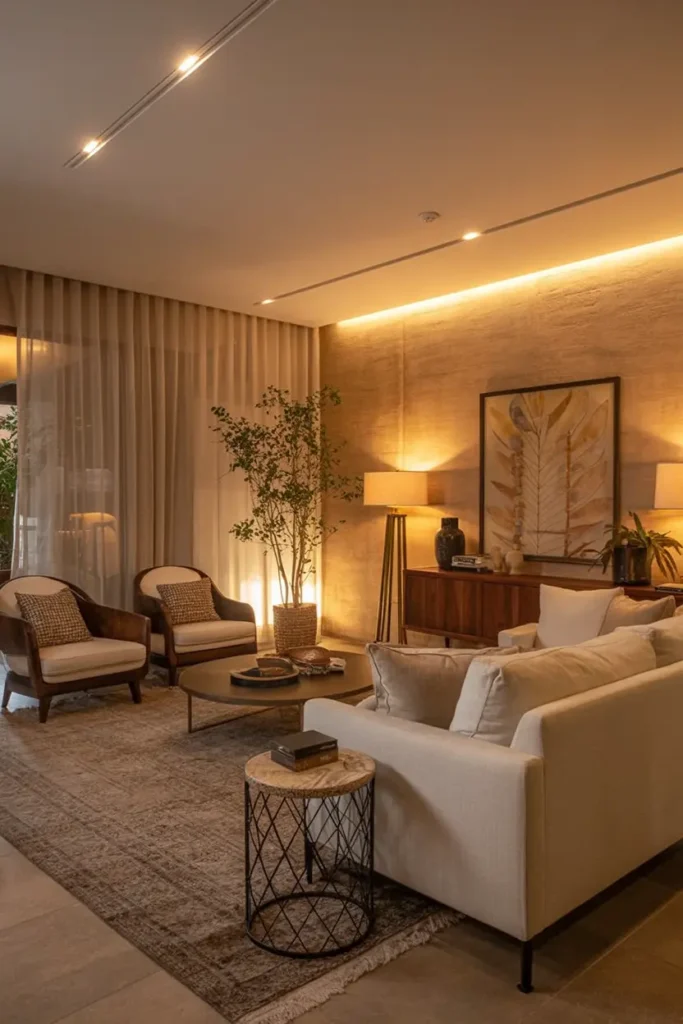 20 Stylish Living Room Ideas for Cozy & Modern Homes 15 8. Warm Minimalist Neutral Lounge